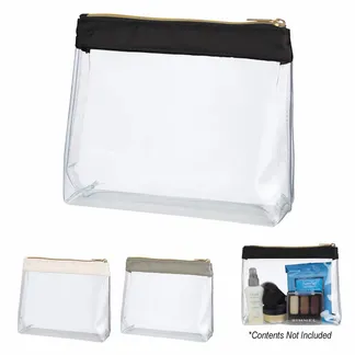 Advertising Sadie Satin Clear Cosmetic Bags - Custom Promo Now - CA